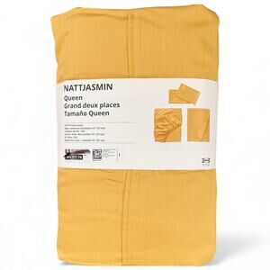 IKEA NATTJASMIN Queen Yellow Gold 4-Piece Sheet Set